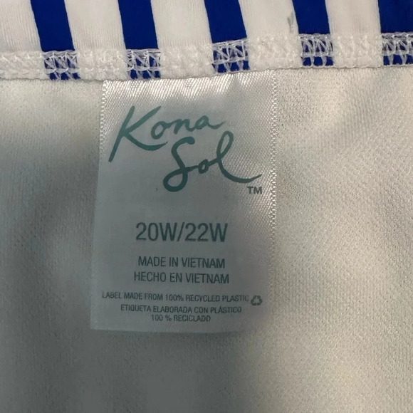 Blue & White Stripe high waist high swim Bottoms Plus Size NWT 20/22 #1176 - Picture 5 of 6